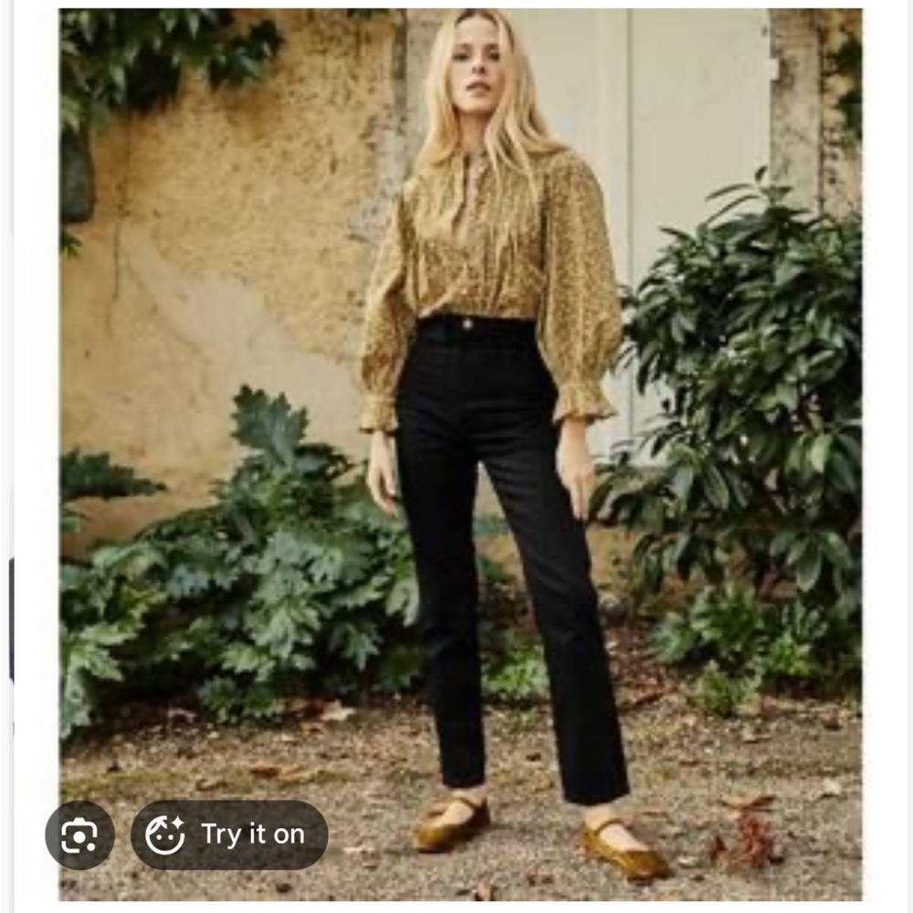DOEN Lena Black Straight Leg Jeans NWT